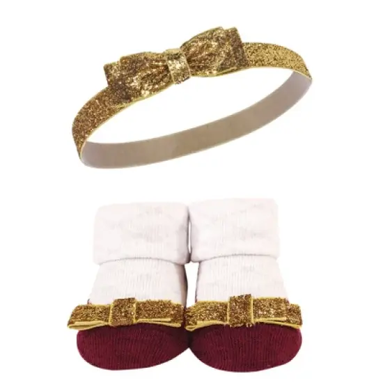 Hudson Baby Girl Headband and Socks Giftset, Fancy, One Size image {4}