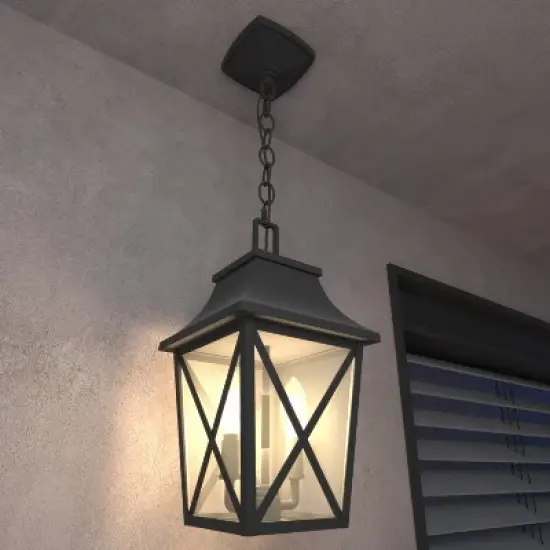 YUHAO Outdoor Gazebo and Porch Anti-Rust Waterproof Outdoor Ceiling Light Modern  Black(1 PACK) image {5}