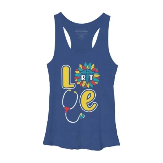 Women's Design By Humans RT Stethoscope Gift Respiratory Therapist Costume Gifts By lukesstore Racerback Tank Top image {9}