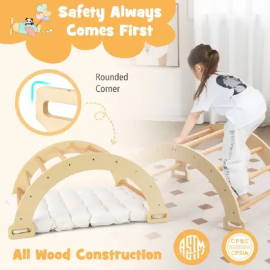 Costway 2-in-1 Arch Rocker with Soft Cushion Double-Sided Climbing Arch for Toddlers image {4}