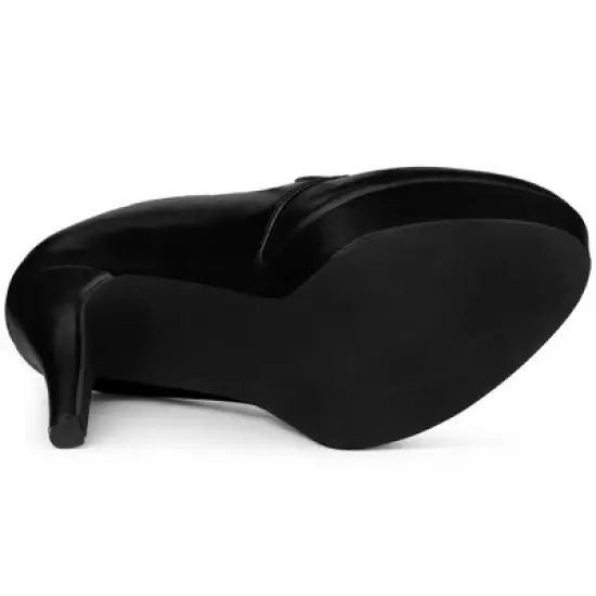 Allegra K Women's Platform Round Toe Lace up Stiletto High Heel Ankle Booties image {5}