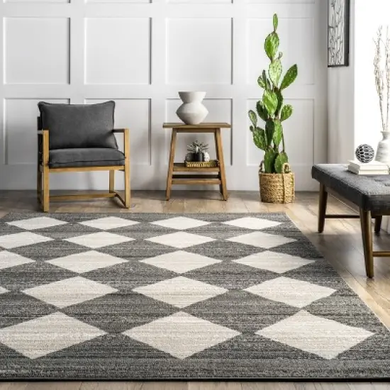 nuLOOM Gianna Contemporary Geometric Checker Tile Area Rug image {7}