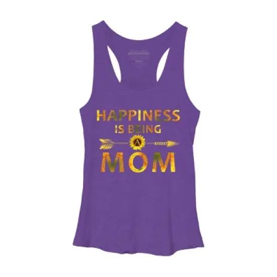 Women's Design By Humans Happiness is Being a Mom Sunflower Arrow By shirtpublic Racerback Tank Top image {4}