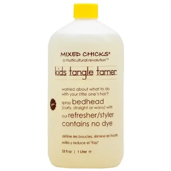 Mixed Chicks Kids (33 oz XXL LITER) Shampoo, Conditioner, Leave In Conditioner & Tangle-Tamer (4 piece Hair SET KIT) for Children image {4}