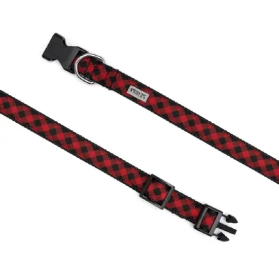The Worthy Dog Bias Buffalo Check Plaid Dog Collar image {1}
