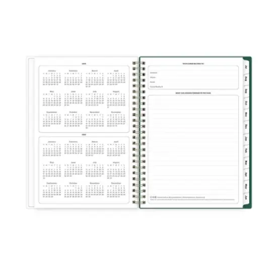 Blue Sky 5.875"x8.625" 2025-2026 Weekly/Monthly Wirebound Planner Smooth Frosted Sammie Green image {6}