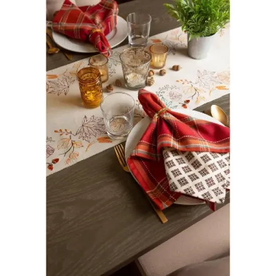 Design Imports  Reversible Autumn Table Runner, 14X108", Autumn Leaves image {4}