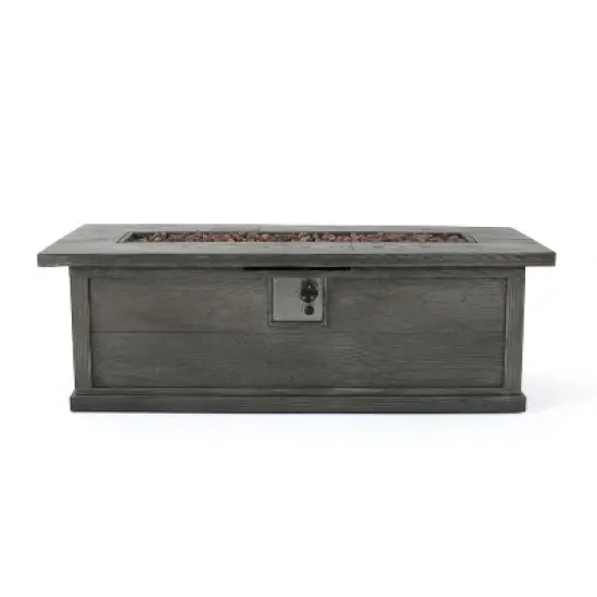 56 Inch Rectangular Outdoor Fire Pit with 50,000 BTU and Faux Wood Concrete Finish image {12}