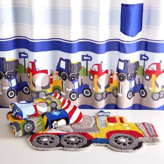 Trains and Trucks Printed Bath Towel - Dream Factory image {1}
