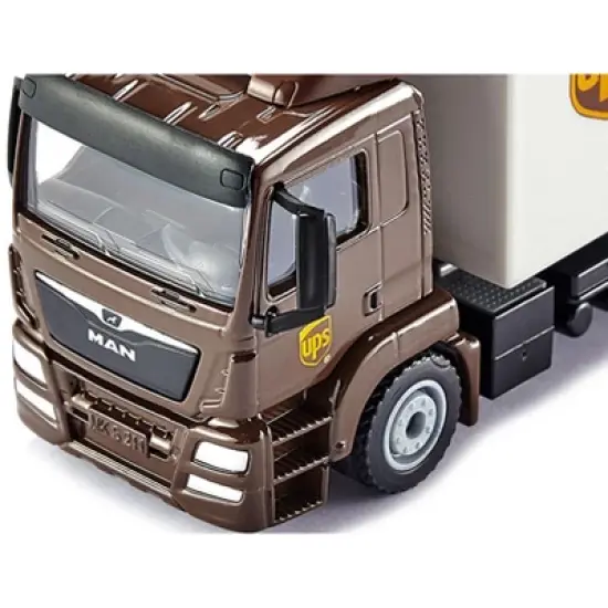 MAN Tractor Truck Brown with Box Body and Tail Lift "UPS" 1/50 Diecast Model by Siku image {2}