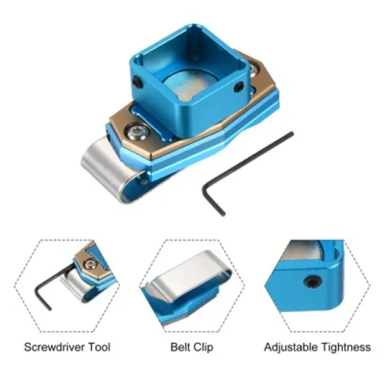Unique Bargains Aluminum Billiard Magnetic Chalk Holder with Belt Clip image {2}