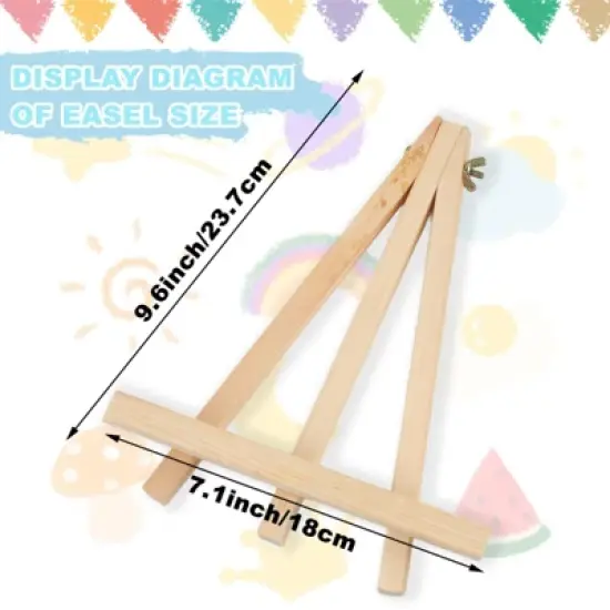 Aoibox Wood Tabletop Easels 9 Inch Tripod Set for Kids Students Painting Party Portable Canvas Photo Display Holder 4 Pack image {1}