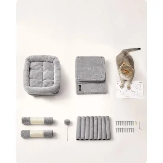 Feandrea Cat Tree, Cat Tower, Cat Condo, Large Cat Perch, 2 Cat Caves, Scratching Post image {4}