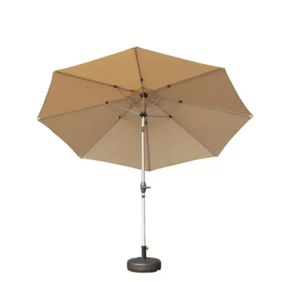 Syemin Outdoor Patio Umbrella with 8 Sturdy Ribs, Push Button Tilt and Crank, Waterproof, UV-Resistant Uitable for Garden, Beige, 120"*120"*97.2" image {5}