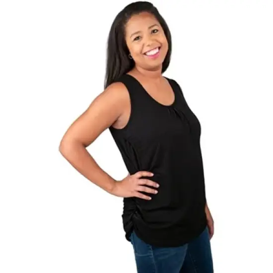 Bamboobies Nursing Tank for Breastfeeding - Black image {10}