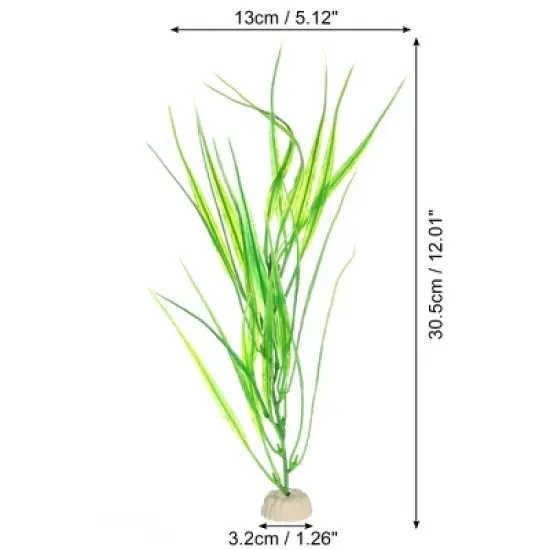 Unique Bargains Plastic Artificial Water Plants Aquarium Decorations Green 12.01" Heigh 1 Pc image {3}