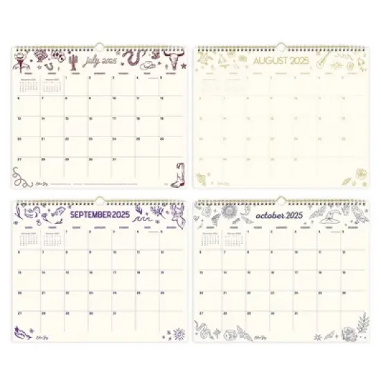 Blue Sky 15"x12" 2025-2026 Monthly Wall Calendar Pop Culture Assorted image {3}