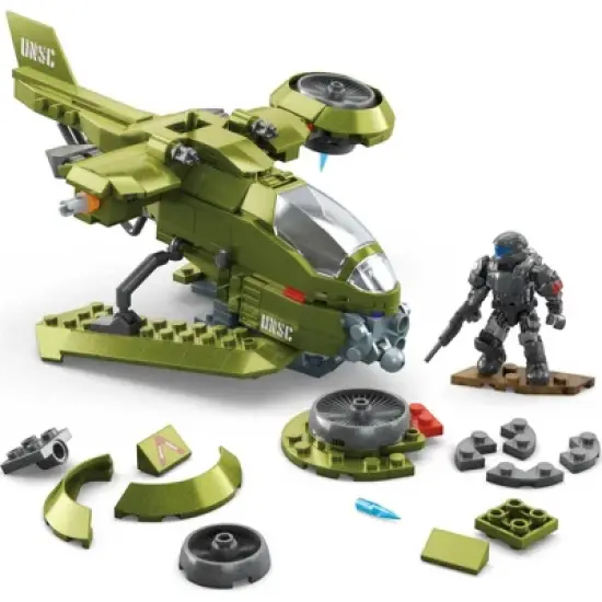 MEGA HALO UNSC Hornet Recon Aircraft Building Toy with 2 Micro Action Figures (293 pc) image {4}