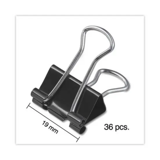 Universal Binder Clips Value Pack, Small, Black/Silver, 36/Box image {4}