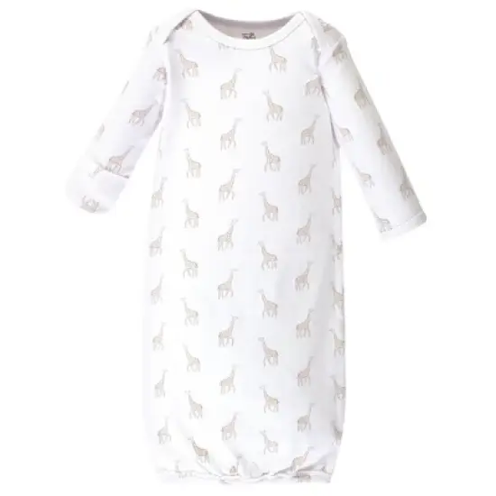 Touched by Nature Unisex Baby Organic Cotton Gowns, Little Giraffe, Preemie/Newborn image {1}