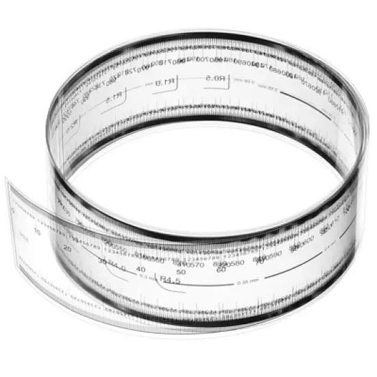 Unique Bargains PET Plastic Folding Film Flexible Ruler with R Angle and Width Lines image {5}