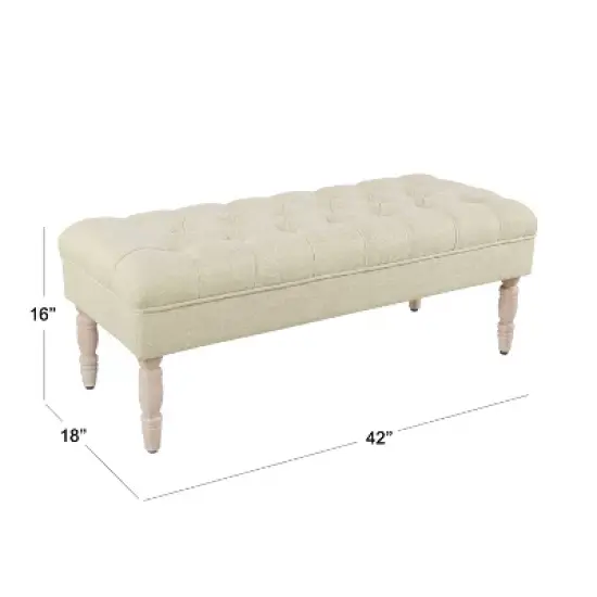 Classic Tufted Medium Bench - HomePop image {8}