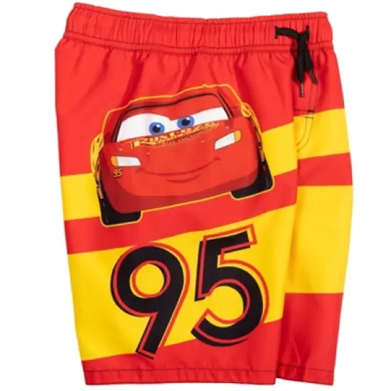 Disney Pixar Cars Lightning McQueen Rash Guard and Swim Trunks Outfit Set Toddler to Little Kid image {6}