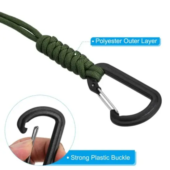 Unique Bargains Braided Wrist Polyester Keychain Badge Lanyard with Snap Hook 4 Pcs image {3}