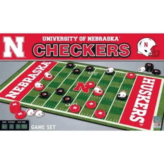 MasterPieces Officially licensed NCAA Nebraska Cornhuskers Checkers Board Game for Families and Kids ages 6 and Up image {1}