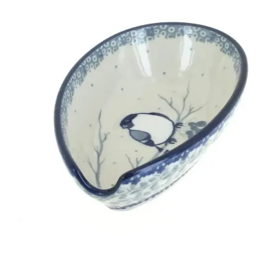Blue Rose Polish Pottery 381 Ceramika Artystyczna Small Spoon Rest image {5}