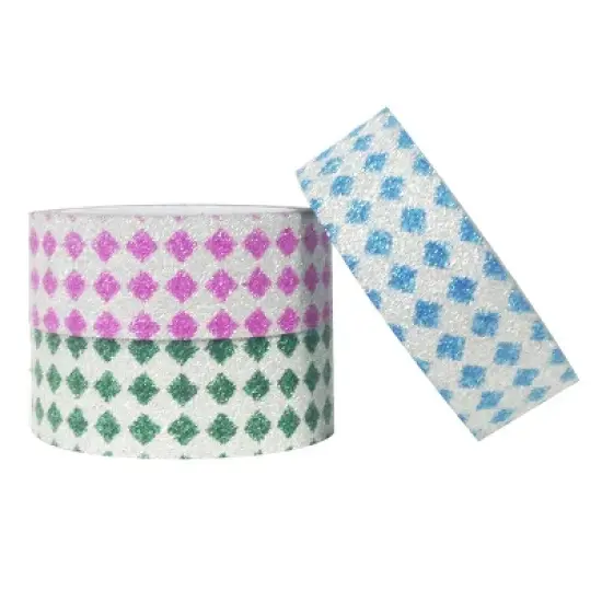 Wrapables Bright Diamonds Japanese Washi Masking Tape (Set of 3) image {2}