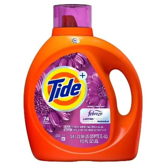 Tide Plus Febreze High Efficiency Liquid Laundry Detergent - Spring & Renewal image {15}