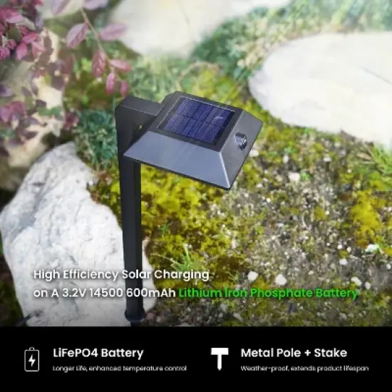 Home Zone Security&reg; Mesh-Linkable Solar LED Contemporary-Style Security Pathway Light, 300 Lumens, 4 Pack in Black image {5}