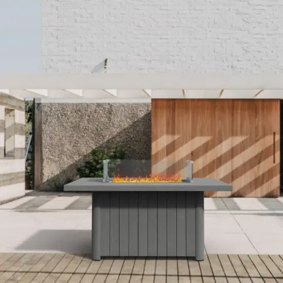 Moda Furnishings 24.6'' H x 51.97'' W Aluminum Propane Outdoor Fire Pit Table image {9}