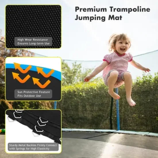 Costway Replacement Trampoline Mat Jumping Mat Fits 8/10/12/14/15/16ft Frame w/ V-Hooks image {5}