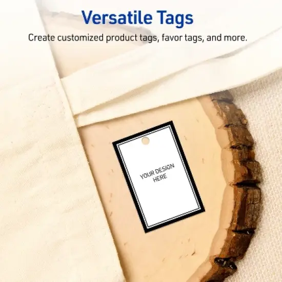 Avery Printable Rectangle Tags, Double Black Border, 2" x 3", Matte White Rectangle Tags, Laser/Inkjet, 80ct, Great for Product Tags image {5}