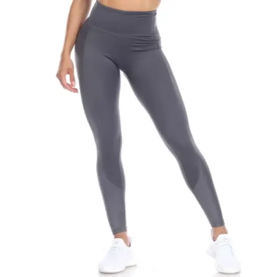 Women's High-Waist Mesh Fitness Leggings - White Mark image {7}