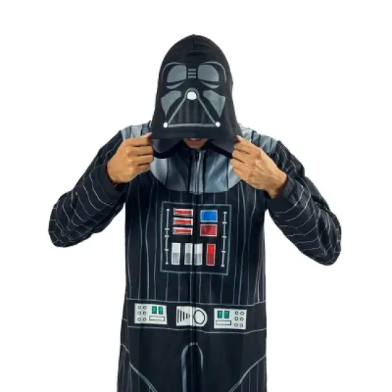 Star Wars Darth Vader Men's Onesie Costume Union Suit With Hood image {1}
