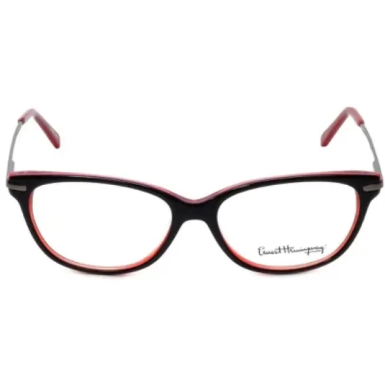 Ernest Hemingway H4644 51mm Women's Acetate Cateye Designer Eyeglasses OR Blue Light Filter OR Reading Glasses in Black Red image {1}