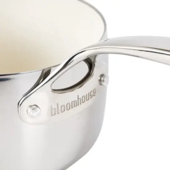 Bloomhouse 3-QT Triply Stainless Steel Sauce Pan w/ Non-Stick Non-Toxic Pro Ceramic Interior image {8}