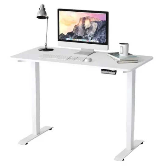 Costway Electric Adjustable Standing Desk Stand up Workstation w/Control White\Black\ Maple\Teak image {13}