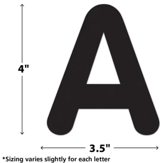 Teacher Created Resources&reg; Black 4" Classic Self-Adhesive Letters Uppercase, 108 Pieces image {1}