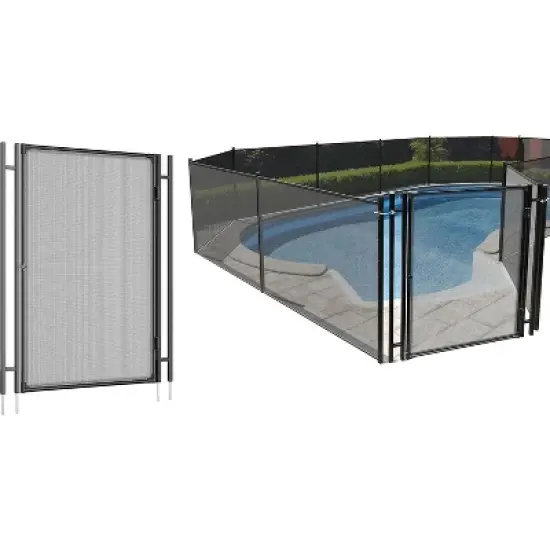 Inground Pool Fence Gate with Stainless Steel Lock, Durable 340 GMS Teslin PVC Mesh, Easy DIY Installation, Secure Barrier for Backyard Pools image {6}