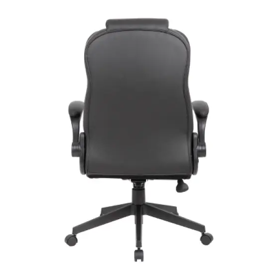 Executive High Back Leatherplus Flip Armchair Black - Boss Office Products image {4}