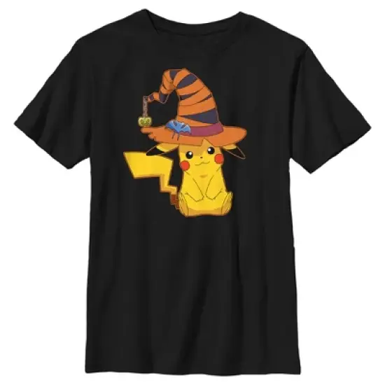 Boy's Pokemon Halloween Pikachu Witch Hat T-Shirt image {4}