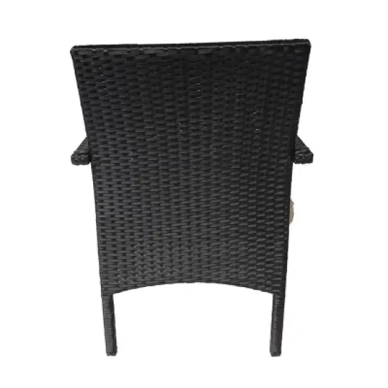 GDFStudio Lemere Outdoor Wicker 5 Piece Club Chair and Fire Pit Set with Cushion image {5}