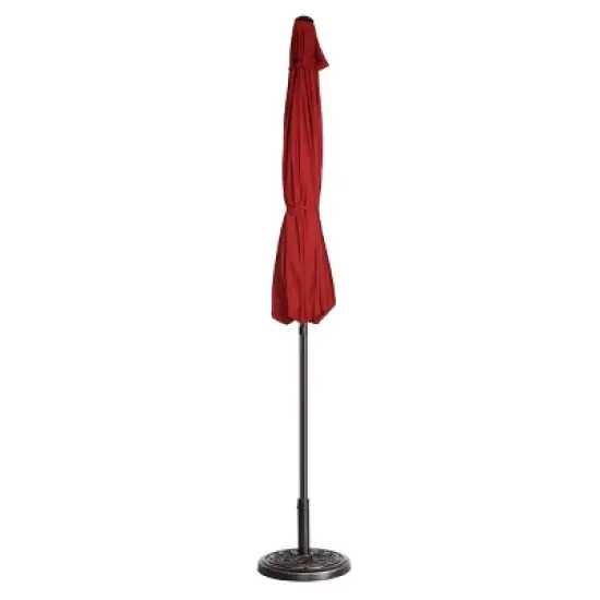 9-Foot Patio Umbrella - Easy Crank Outdoor Table Umbrella with Steel Ribs and Aluminum Pole for Deck, Porch, Backyard, or Pool by Nature Spring (Red) image {3}