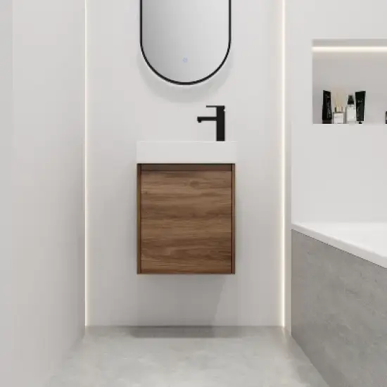 Floating Small Bathroom Vanity With Sink And Soft Close Door - ModernLuxe image {10}
