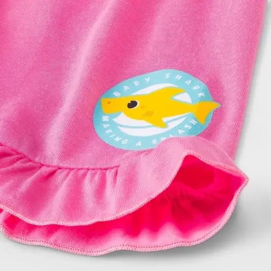 Toddler Girls' 4pc Baby Shark Top and Bottom Set - Blue image {4}