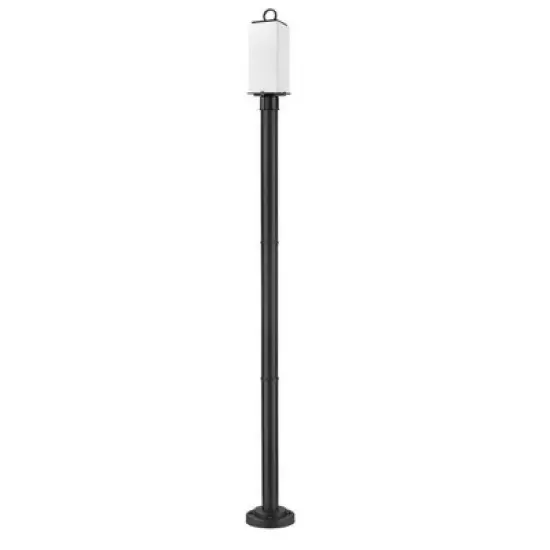 Sana Collection Outdoor Glass Fixture - 94" Tall, Dimmable, 2 Bulbs, Matte Black Finish image {2}